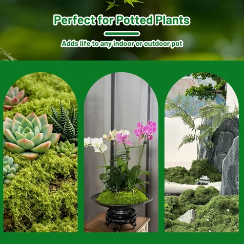 Miniatura 4 de Musgo falso de 10 onzas para manualidades, musgo verde artificial floral para bricolaje, musgo de jardín de hadas, musgo de decoración de terrario