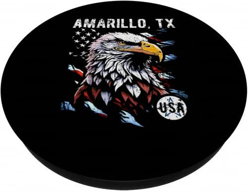 Miniatura 2 de Amarillo TX Patriotic Eagle USA Flag Vintage Style Design PopSockets Adhesive PopGrip
