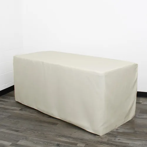 Miniatura 45 de YOUR CHAIR COVERS Mantel ajustable color marrón chocolate – Mantel rectangular de poliéster ajustable de 6 pies, mesa de buffet para interiores