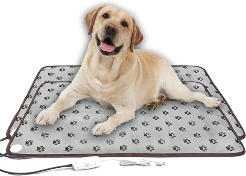 Almohadilla térmica para mascotas para perros y gatos, paquete de 2, tamaño grande, resistente a las mordidas, impermeable, almohadilla térmica para