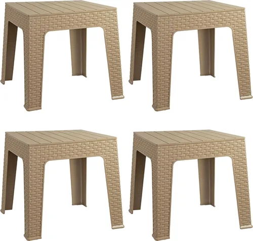 Miniatura 14 de Sunnydaze Adirondack - Mesa auxiliar pequeña para exteriores para elementos esenciales de balcón, mesa auxiliar cuadrada de plástico para patio