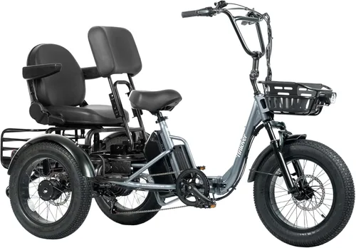 Miniatura 10 de Folding Electric Tricycle for Adults 2 Seater, 20MPH 100 Miles 4" Wide Fat Tire Electric Trike, 3 Wheel Electric Bike 1200W, 48V 20AH Battery