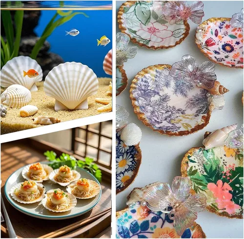 Miniatura 6 de 12 conchas de vieira naturales grandes de 4 a 5 pulgadas, conchas marinas blancas para manualidades, pintura a mano, fiestas temáticas oceánicas
