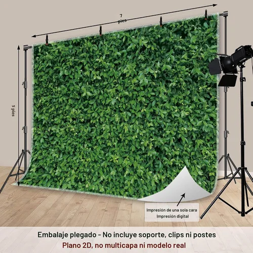 Miniatura 3 de Telón de fondo de hojas verdes – Fondo de fotografía de poliéster verde natural para decoración de cumpleaños, boda, pancarta de pared de tela