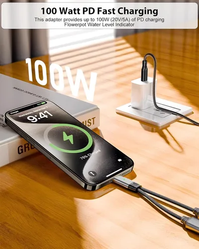 Miniatura 4 de Adaptador USB C a USB OTG, divisor USB-C 2 en 1 con puerto de carga rápida PD de 100 W y puerto USB hembra compatible con iPhone 16/15, iPad