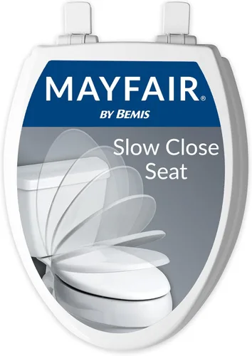 Miniatura 13 de Asiento de inodoro Mayfair Cassel con cierre lento, fácil de limpiar, asiento de madera premium antideslizante, fácil de instalar, fabricado en EE.