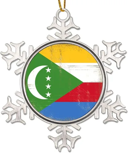 Miniatura 11 de Adorno de metal de copo de nieve de Canadá, recuerdo de Navidad, regalo de recuerdo patriótico, adorno colgante de Navidad, bandera nacional