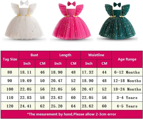 Miniatura 7 de NNJXD Baby Girl Princess Dress Bowknot Sequins Dresses