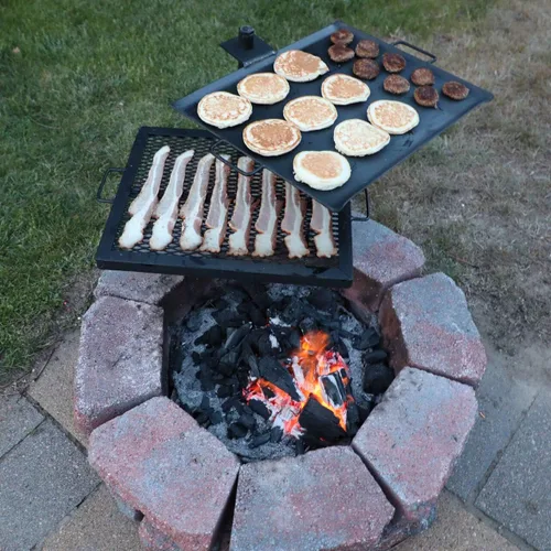 Miniatura 2 de GameMaker Parrilla de Cocina de Fuego Abierto – Parrilla de Fogata Portátil para Cocina de Llama Abierta, Fogatas, Anillos de Fuego al Aire Libre