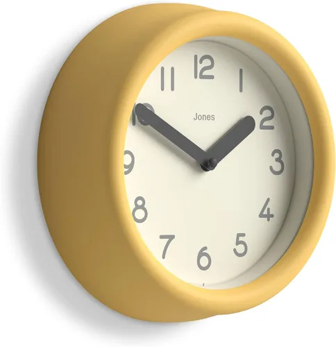 Miniatura 9 de JONES CLOCKS® Reloj de pared Fuze Reloj redondo pequeño Beige Diseño moderno juguetón con presencia escultórica suave Ideal para cocinas
