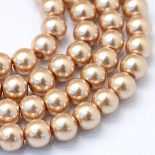 KISSITTY 105 unids/hebra Burly Wood Satin Luster Glass Round Pearl Spacer Bead Loose Beads 0.315 in para bricolaje joyería artesanía 31.4"