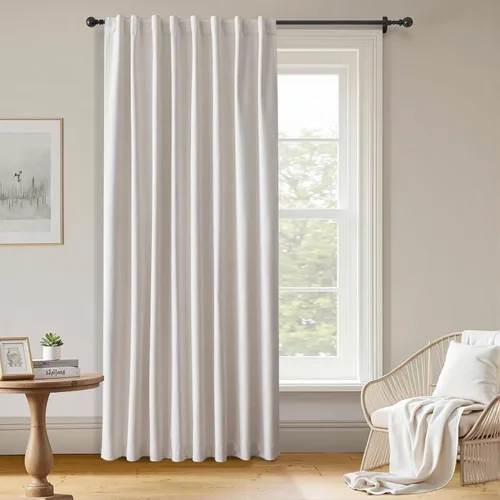 Miniatura 17 de Cortinas 100% opacas de lino sintético, 90 pulgadas de largo, 2 paneles para dormitorio o sala de estar, térmicas y atenuantes, con lengüetas