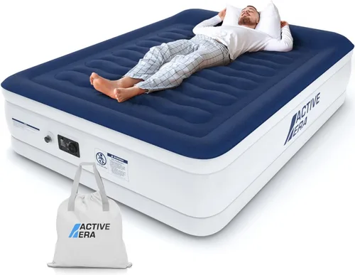 Miniatura 11 de Active Era Colchón de aire Queen prémium de 20 pulgadas con bomba integrada, almohada elevada, resistente a pinchazos, parte superior suave