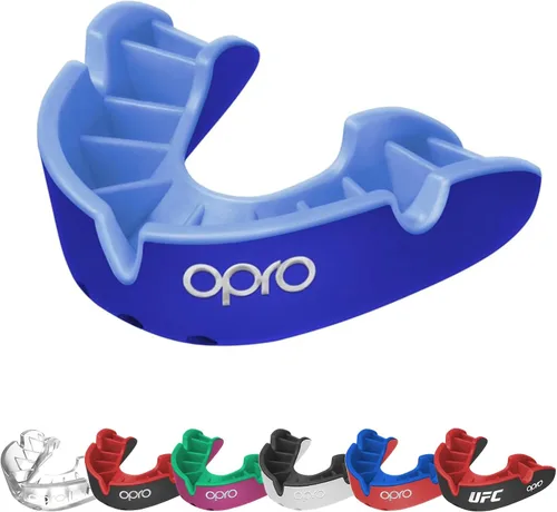 Miniatura 21 de OPRO Protector bucal moldeable de nivel plateado, ajuste esencial (negro/rojo) para niños y jóvenes, protector bucal de boxeo para artes marciales