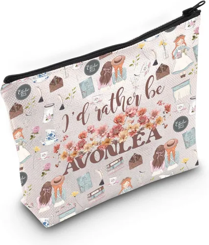 LEVLO Anne Fans - Bolsa de cosméticos para fanáticos de la película, regalo I'd Rather Be In Avonlea, bolsa de maquillaje con cremallera para mujer,