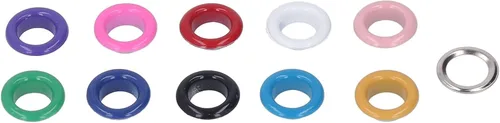 Miniatura 7 de Kit de ojales multicolor de 0.394 pulgadas (0.394 in), juego de ojales de metal, ojales y ojales con herramienta de instalación para zapatos