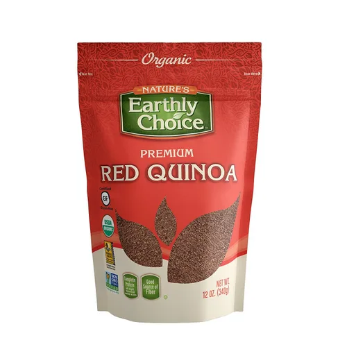 Nature's Earthly Choice Quinua roja orgánica de primera calidad, proteína completa, buena fuente de fibra, grano entero, Kosher, certificado