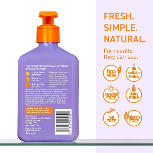 Miniatura 2 de TBH Champú para adolescentes y niños, champú hidratante ligero y desenredante para cabello seco, graso, fino, rizado y todo tipo de cabello, champú