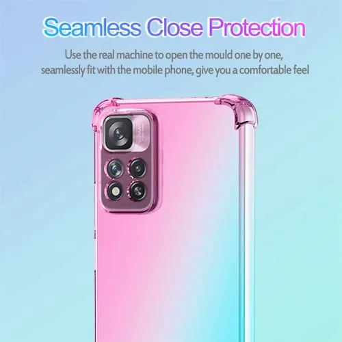 Miniatura 4 de Funda para Redmi Note 11 Pro 5G/Redmi Note 11E Pro, funda transparente para teléfono con degradado, delgada, antiarañazos, flexible, funda