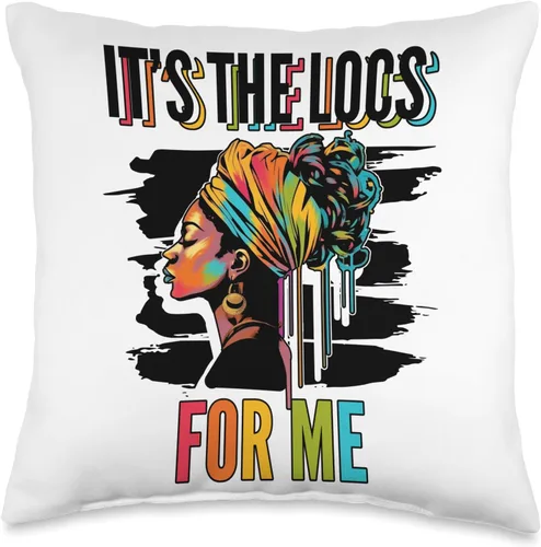 Locs Afro Dreadlocks Love Natural Beauty Hair It's the Locs for Me Afro Hair - Almohada negra americana africana, 16 x 16 pulgadas, multicolor