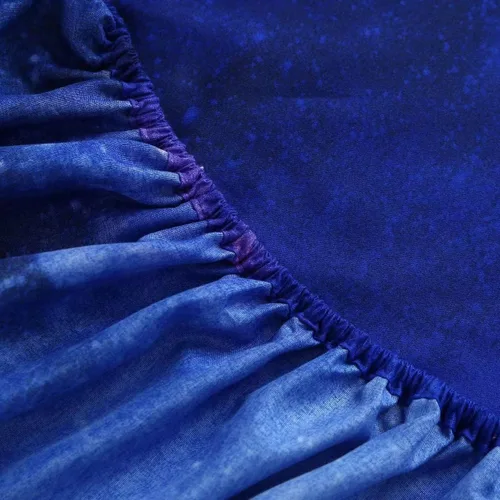 Miniatura 4 de SDIII Juego de sábanas ajustadas azules de 3 piezas tamaño individual, ropa de cama en una bolsa, ropa de cama Galaxy tamaño individual ajustada