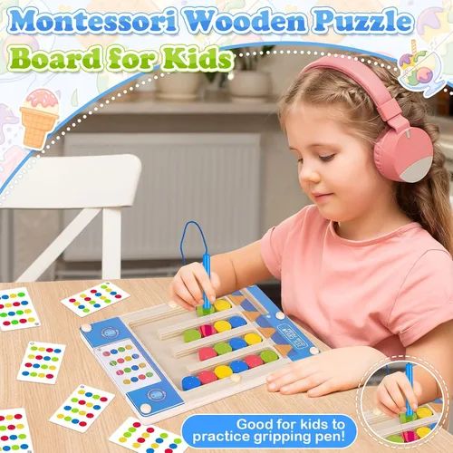 Miniatura 2 de Juguetes Montessori de madera sensorial para autismo: regalos de cumpleaños para niñas y niños de 4, 5, 6 años Juguetes para niños y niñas