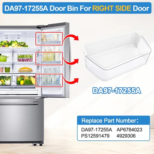 Miniatura 3 de Estante para puerta de refrigerador DA97-17255A actualizado compatible con refrigerador Samsung, reemplazo de estante para puerta de refrigerador