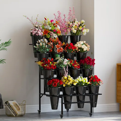 Miniatura 6 de Zhongma Soporte de exhibición de flores de 4 niveles con cubos de 16 piezas