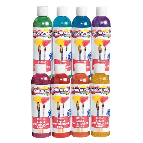 Colorations Pintura líquida para acuarela sin parabenos, juego de 8 colores vibrantes, 8 onzas líquidas, no tóxica y fabricada en los Estados Unidos