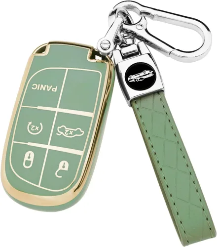 Miniatura 12 de XIYANG TRADE Funda para llavero Jeep con llavero, carcasa de TPU suave protección completa para llave inteligente Grand Cherokee Renegade Chrysler