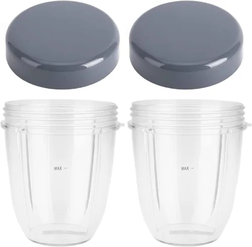 Vasos de licuadora de repuesto para licuadora Nutribullet de 18 onzas con tapa, compatible con Nutribullet 600 W 900 W licuadora exprimidor (paquete
