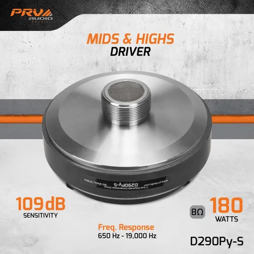 Miniatura 2 de PRV AUDIO D290Py-S 180 Watts 1" Pro Audio atornillado controlador de compresión 8 ohmios (individual)