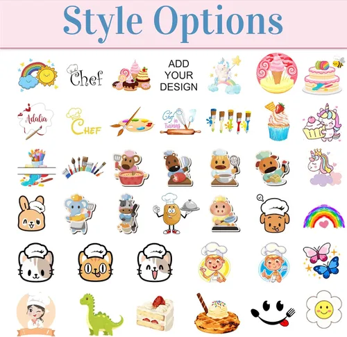 Miniatura 3 de Delantal personalizado para niños con nombre, delantales personalizados y sombrero de chef, diseño de foto para cocinar, hornear, pintar