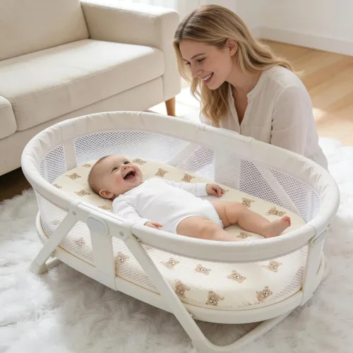 Miniatura 2 de Sábanas orgánicas para cuna de bebé de 33 x 17 pulgadas, 100% algodón de muselina para bebé, niña, niño, funda de colchón ajustable suave compatible