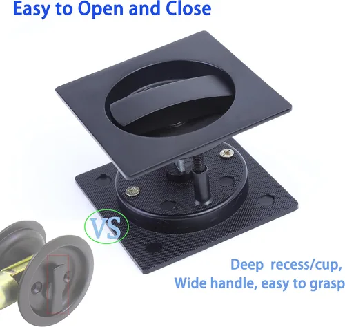 Miniatura 2 de Dontay Cerradura de indicadores codificados por color para puerta de bolsillo, cerradura de manijas de privacidad (cama/baño), fondo de 2-3/8 Negro