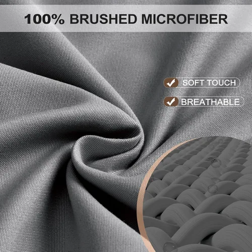 Miniatura 2 de FreshCulture Sábana bajera ajustable Twin XL, paquete de 2 unidades, sábana bajera de calidad de hotel, ultra suave y transpirable, microfibra Gris