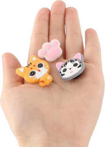 Miniatura 2 de Dijes de decoración de zapatos de gatos, 20 piezas de lindos dijes de animales y gatos para zapatos de mascotas, paquete para sandalias de pulsera