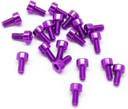 Miniatura 4 de 20pcs M3x6mm Tornillos de cabeza de zócalo 6063 Aluminio Hex Socket (Anodized Colors) (negro)