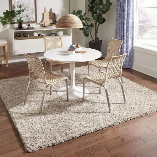 Miniatura 59 de Unique Loom Zuniga Solid Shag Collection alfombra moderna de felpa negra de área (7' 0 x 10' 0)