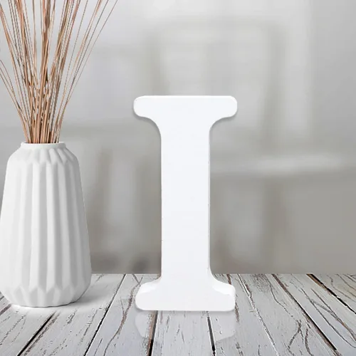 Miniatura 12 de AOCEAN Letras de madera blanca de 4 pulgadas sin terminar para decoración de pared, letras decorativas de pie en rodajas, decoración de tablero