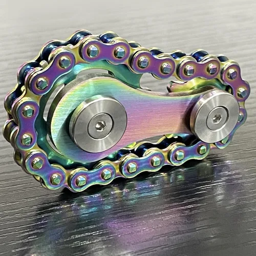 Miniatura 2 de Sprocket Fidgets Cadena de acero inoxidable Fidget Cube Engranajes Engranajes Cadena de bicicleta Novedad Fidget Block Kinetic Desk Metal EDC Focus