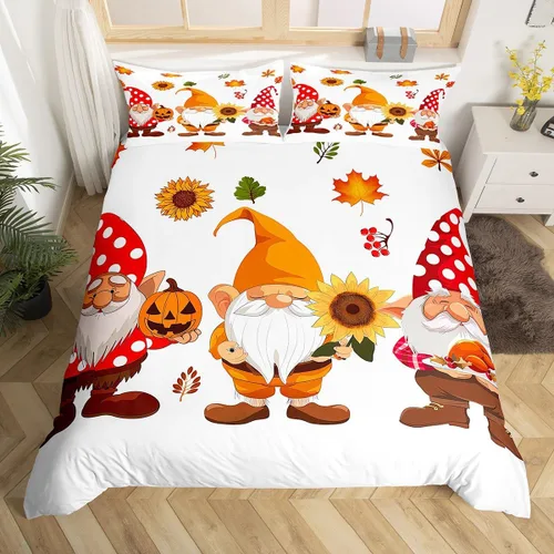 Miniatura 8 de Juego de funda de edredón de Acción de Gracias de tamaño matrimonial, accesorios de girasol, decoraciones de otoño para el hogar, funda de edredón