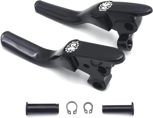 Miniatura 9 de HongK - Palanca de mano de embrague de freno de calavera negra para motocicleta compatible con H-D 08-13 Touring Trike 14-posterior FLHR