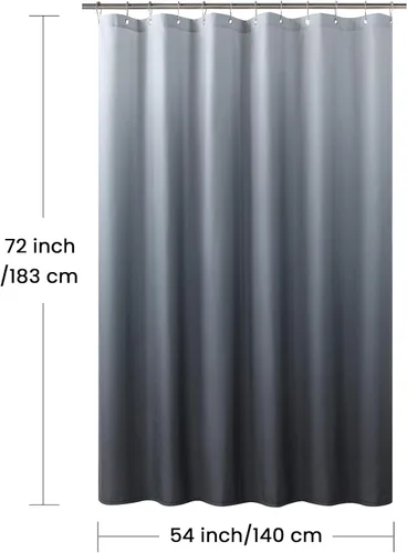 Miniatura 160 de Cortinas de Ducha Negras, Cortinas de Ducha de Poliéster Impermeable con Rayas Horizontales Degradadas en Blanco y Negro Modernas para Baño, 72x72