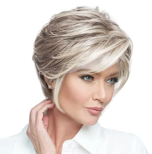 Miniatura 31 de Raquel Welch Go To Style - Peluca de pelo corto versátil y favorecedora de Hairuwear, gorra media, castaño iluminado por el sol RL10/12