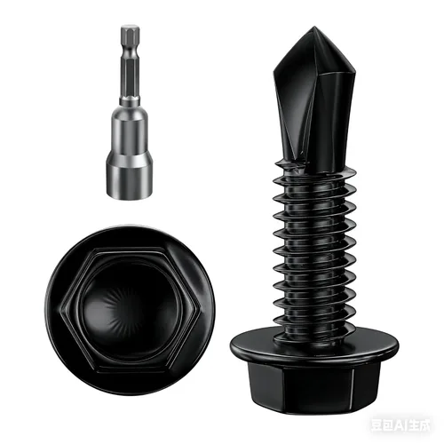 Miniatura 15 de Wensilon (250Pcs) #8×1" Tornillos autoperforantes de cabeza hexagonal con arandela, tornillos de acero inoxidable 410 para chapa metálica, tornillos