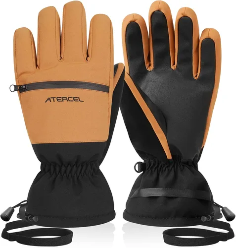 ATERCEL Guantes de esquí impermeables para pantalla táctil, guantes de nieve para snowboard, moto de nieve, senderismo de invierno para hombres y
