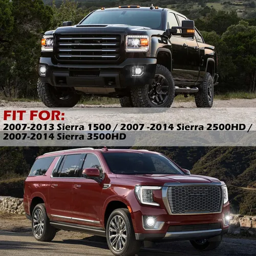 Miniatura 8 de Luces antiniebla LED con luces de circulación diurna para GMC Sierra 2007-2014, luces antiniebla de conducción con DRL para 2007 2008 2009 2010 2011