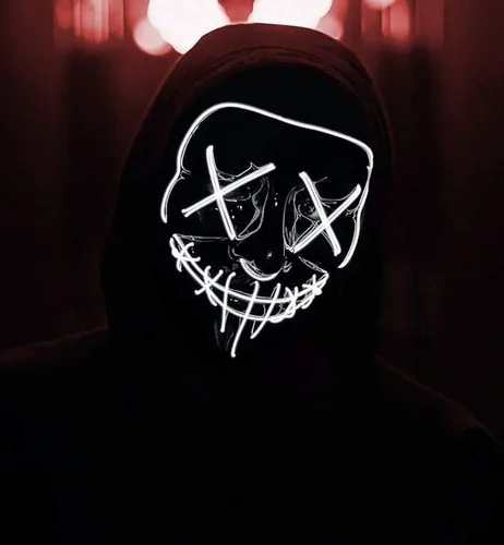Miniatura 8 de Máscara LED aterradora de Halloween, máscara de purga iluminada para festival, fiesta de cosplay Blanco