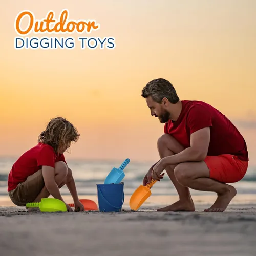 Miniatura 7 de 4E's Novelty Pala de arena para niños a granel, paquete de 12 palas de playa de plástico resistente, para plantar, excavar y herramienta de jardín